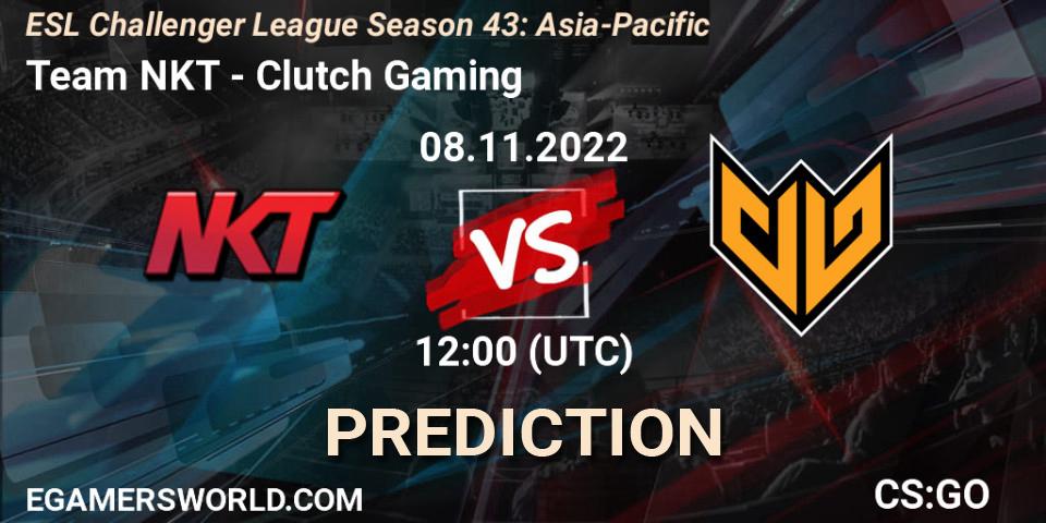 Team NKT vs Clutch Gaming: Match Prediction. 08.11.2022 at 12:00, Counter-Strike (CS2), ESL Challenger League Season 43: Asia-Pacific