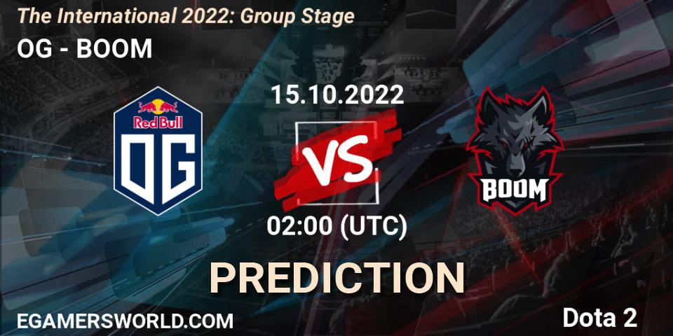 OG vs BOOM: Match Prediction. 15.10.22, Dota 2, The International 2022: Group Stage