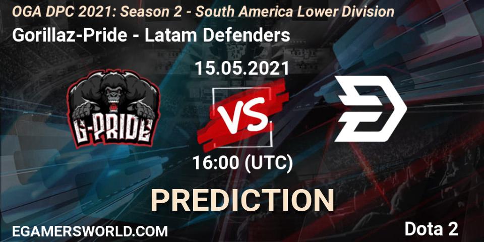 Gorillaz-Pride vs Latam Defenders: Match Prediction. 15.05.2021 at 16:00, Dota 2, OGA DPC 2021: Season 2 - South America Lower Division 