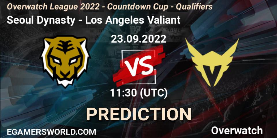 Seoul Dynasty vs Los Angeles Valiant: Match Prediction. 23.09.2022 at 11:30, Overwatch, Overwatch League 2022 - Countdown Cup - Qualifiers