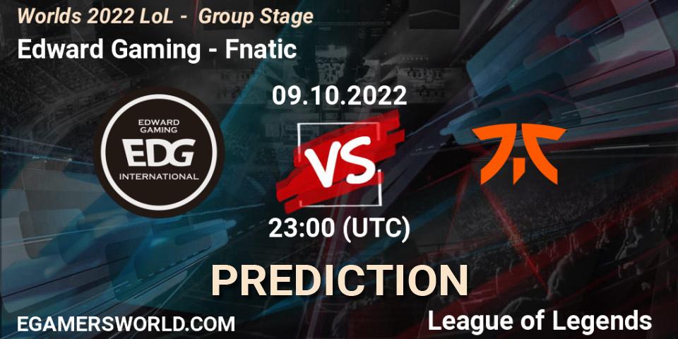 Edward Gaming vs Fnatic: Match Prediction. 09.10.22, LoL, Worlds 2022 LoL - Group Stage