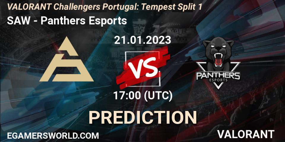 SAW vs Panthers Esports: Match Prediction. 21.01.2023 at 17:25, VALORANT, VALORANT Challengers 2023 Portugal: Tempest Split 1