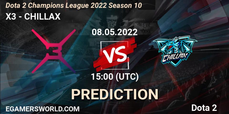 X3 vs CHILLAX: Match Prediction. 08.05.2022 at 15:00, Dota 2, Dota 2 Champions League 2022 Season 10 