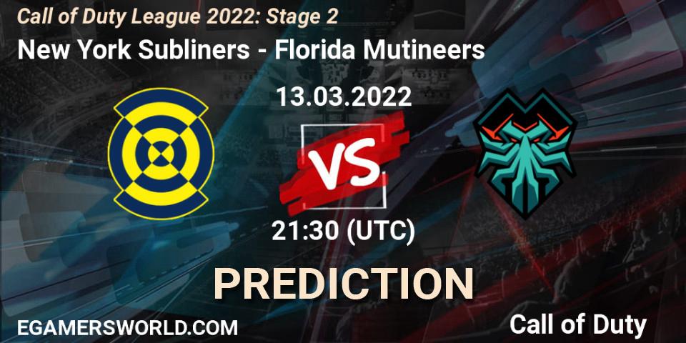 New York Subliners vs Florida Mutineers: Match Prediction. 13.03.2022 at 20:30, Call of Duty, Call of Duty League 2022: Stage 2