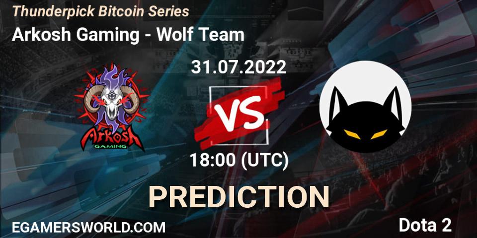 Arkosh Gaming vs Wolf Team: Match Prediction. 31.07.2022 at 18:31, Dota 2, Thunderpick Bitcoin Series
