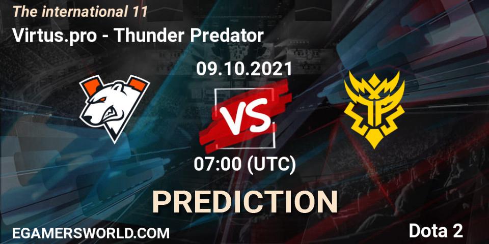 Virtus.pro vs Thunder Predator: Match Prediction. 09.10.2021 at 07:00, Dota 2, The Internationa 2021