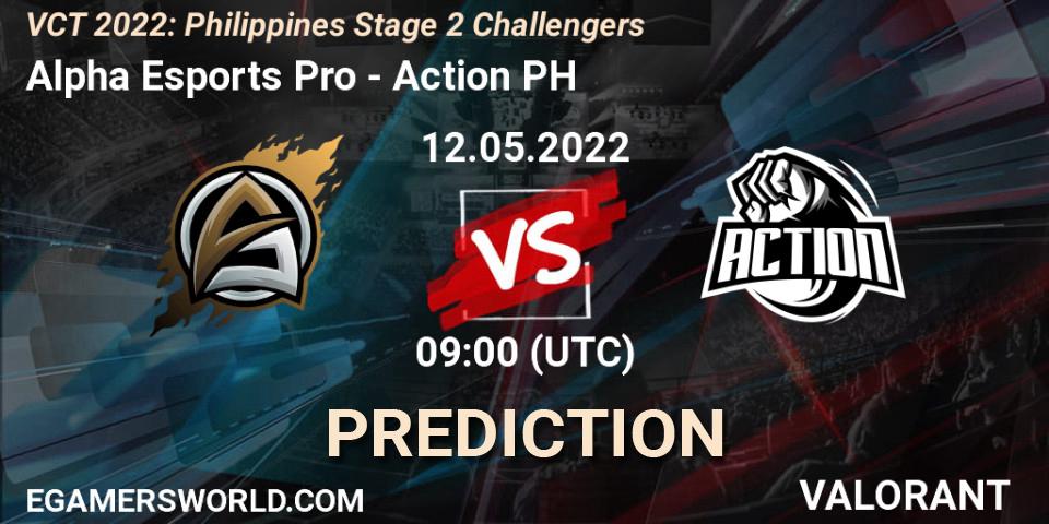 Alpha Esports Pro vs Action PH: Match Prediction. 12.05.2022 at 09:45, VALORANT, VCT 2022: Philippines Stage 2 Challengers