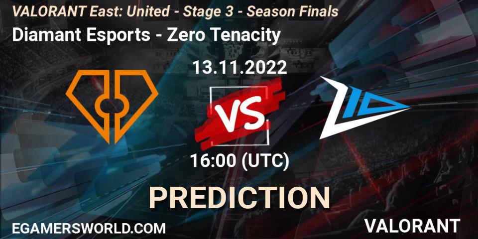 Diamant Esports vs Zero Tenacity: Match Prediction. 13.11.22, VALORANT, VALORANT East: United - Stage 3 - Season Finals