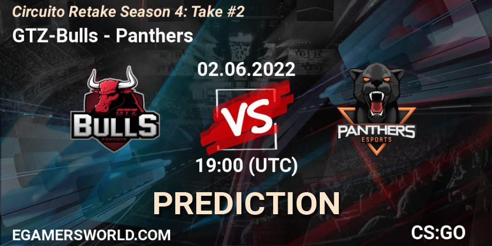 GTZ-Bulls vs Panthers: Match Prediction. 02.06.2022 at 19:00, Counter-Strike (CS2), Circuito Retake Season 4: Take #2
