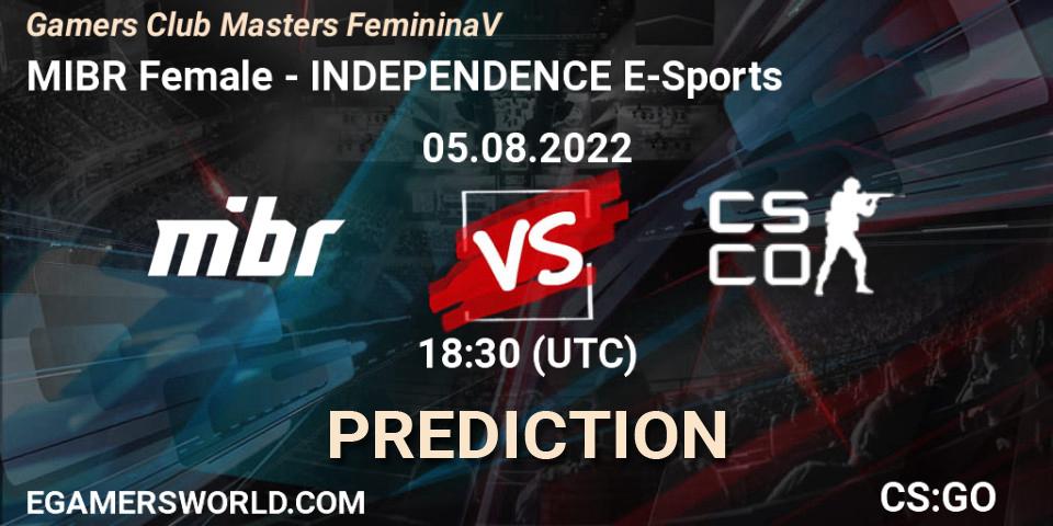 MIBR Female vs INDEPENDENCE E-Sports: Match Prediction. 05.08.2022 at 18:30, Counter-Strike (CS2), Gamers Club Masters Feminina V