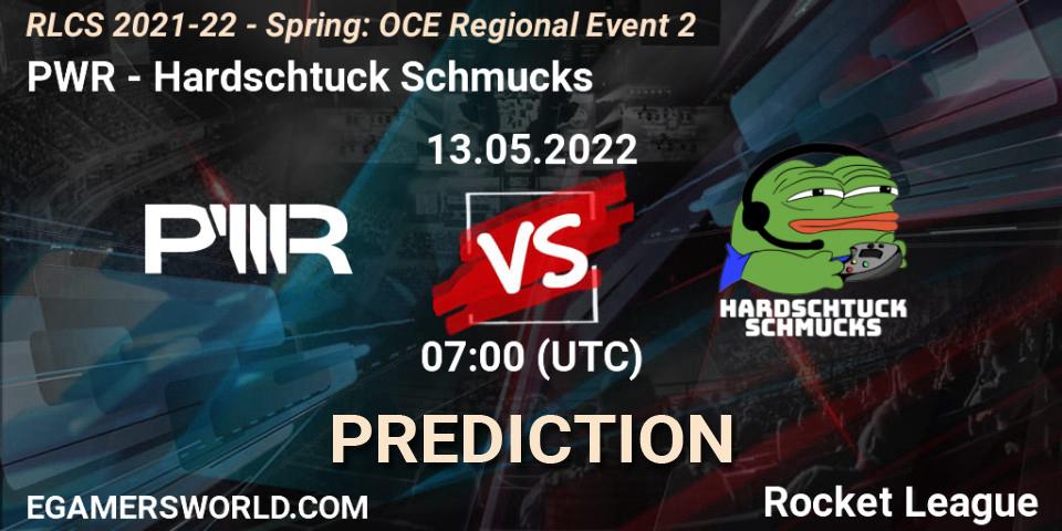 PWR vs Hardschtuck Schmucks: Match Prediction. 13.05.2022 at 07:00, Rocket League, RLCS 2021-22 - Spring: OCE Regional Event 2