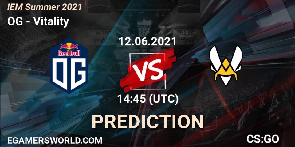 OG vs Vitality: Match Prediction. 12.06.21, CS2 (CS:GO), IEM Summer 2021