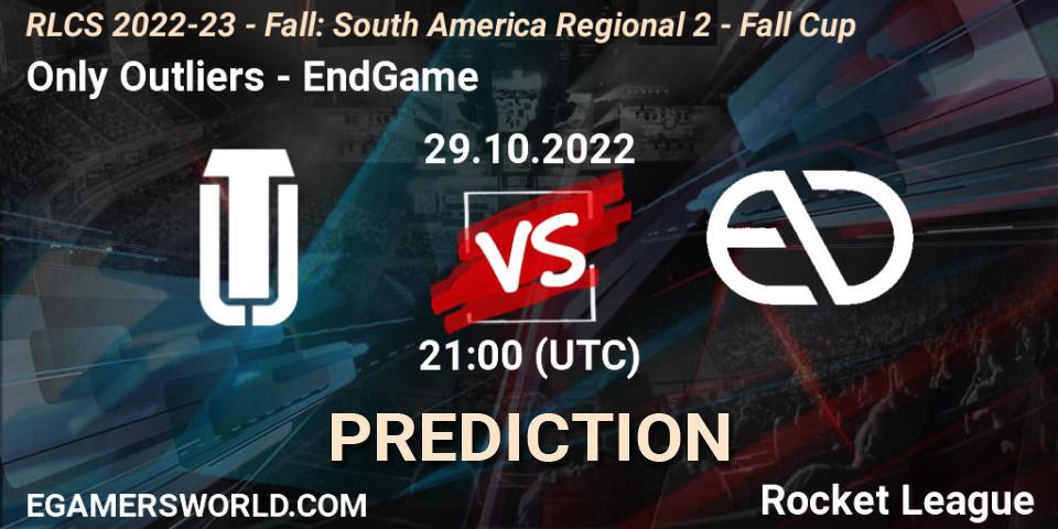 Only Outliers vs EndGame: Match Prediction. 29.10.2022 at 21:00, Rocket League, RLCS 2022-23 - Fall: South America Regional 2 - Fall Cup