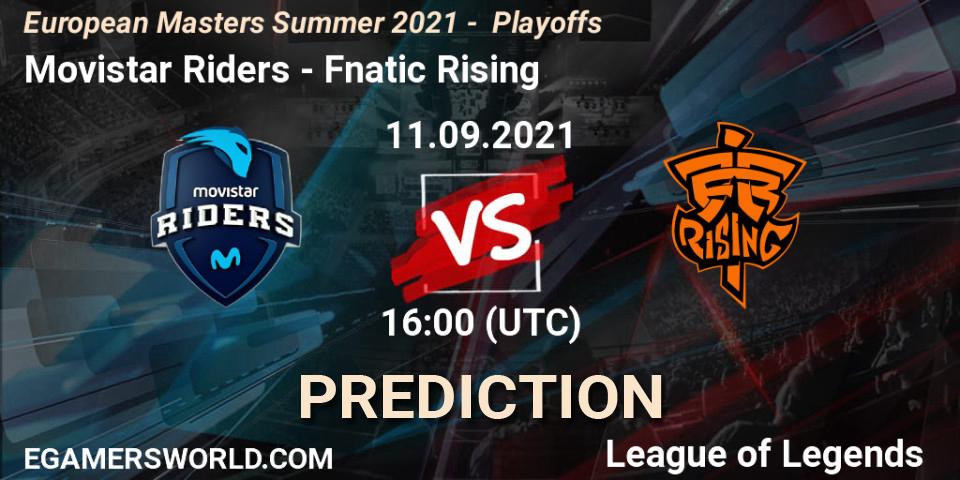 Movistar Riders vs Fnatic Rising: Match Prediction. 09.09.21, LoL, European Masters Summer 2021 - Playoffs