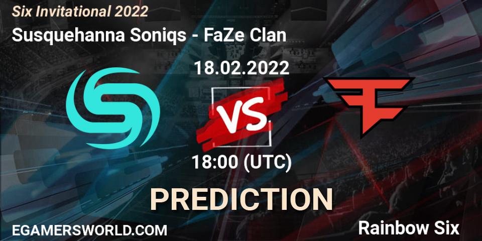 Susquehanna Soniqs vs FaZe Clan: Match Prediction. 18.02.2022 at 18:00, Rainbow Six, Six Invitational 2022