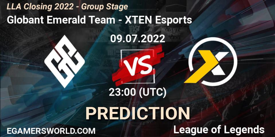 Globant Emerald Team vs XTEN Esports: Match Prediction. 09.07.22, LoL, LLA Closing 2022 - Group Stage