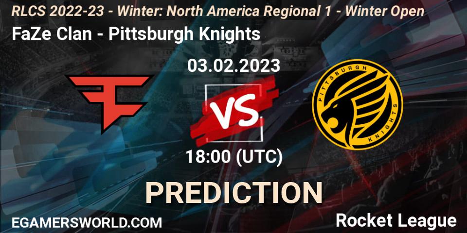 FaZe Clan vs Pittsburgh Knights: Match Prediction. 03.02.2023 at 18:00, Rocket League, RLCS 2022-23 - Winter: North America Regional 1 - Winter Open