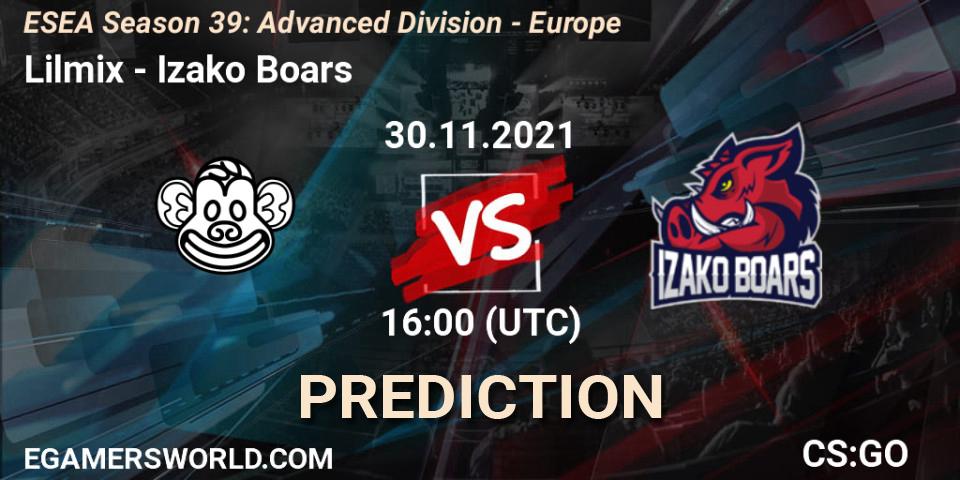 Lilmix vs Izako Boars: Match Prediction. 30.11.21, CS2 (CS:GO), ESEA Season 39: Advanced Division - Europe