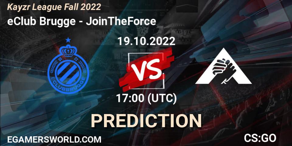 eClub Brugge vs JoinTheForce: Match Prediction. 19.10.2022 at 17:00, Counter-Strike (CS2), Kayzr League Fall 2022