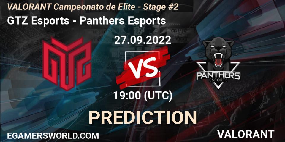 GTZ Esports vs Panthers Esports: Match Prediction. 27.09.2022 at 19:00, VALORANT, VALORANT Campeonato de Elite - Stage #2