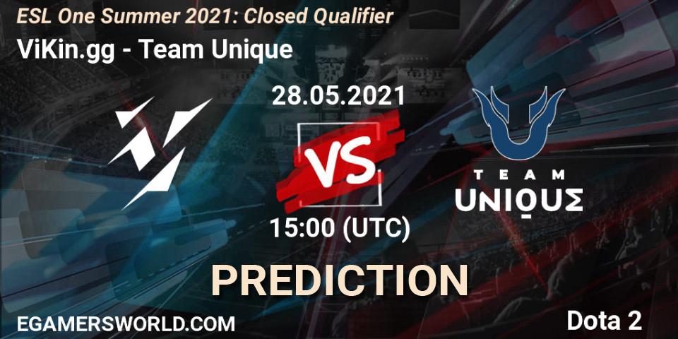 ViKin.gg vs Team Unique: Match Prediction. 28.05.21, Dota 2, ESL One Summer 2021: Closed Qualifier