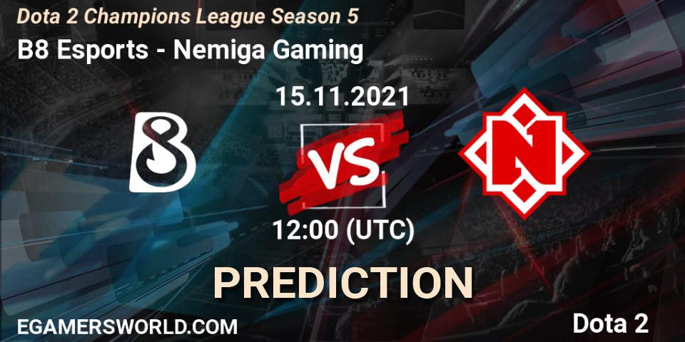 B8 Esports vs Nemiga Gaming: Match Prediction. 15.11.21, Dota 2, Dota 2 Champions League 2021 Season 5