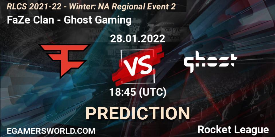 FaZe Clan vs Ghost Gaming: Match Prediction. 28.01.2022 at 18:45, Rocket League, RLCS 2021-22 - Winter: NA Regional Event 2