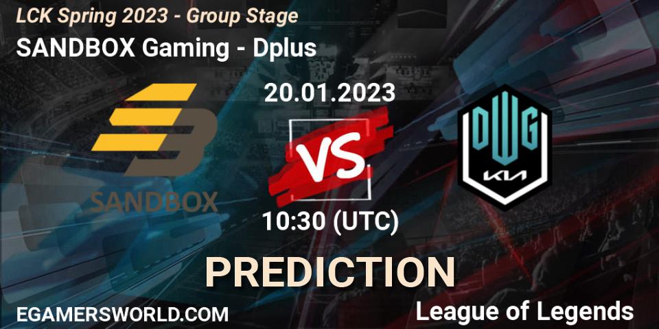 SANDBOX Gaming vs Dplus: Match Prediction. 20.01.23, LoL, LCK Spring 2023 - Group Stage