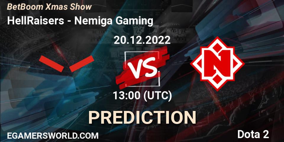 HellRaisers vs Nemiga Gaming: Match Prediction. 20.12.2022 at 13:16, Dota 2, BetBoom Xmas Show