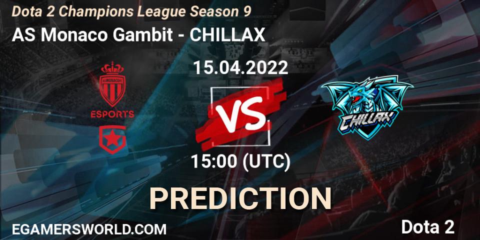 AS Monaco Gambit vs CHILLAX: Match Prediction. 15.04.22, Dota 2, Dota 2 Champions League Season 9