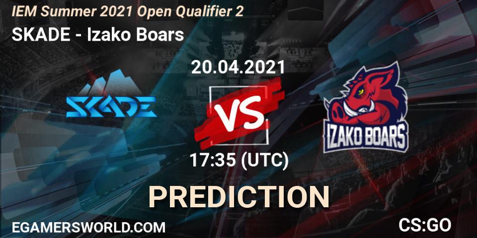 SKADE vs Izako Boars: Match Prediction. 20.04.2021 at 17:35, Counter-Strike (CS2), IEM Summer 2021 Open Qualifier 2