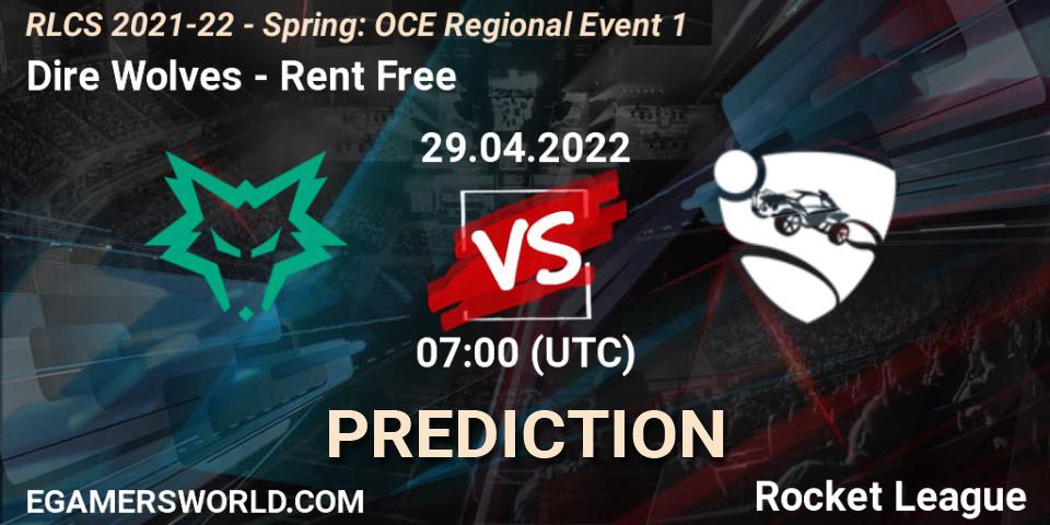 Dire Wolves vs Rent Free: Match Prediction. 29.04.2022 at 07:00, Rocket League, RLCS 2021-22 - Spring: OCE Regional Event 1