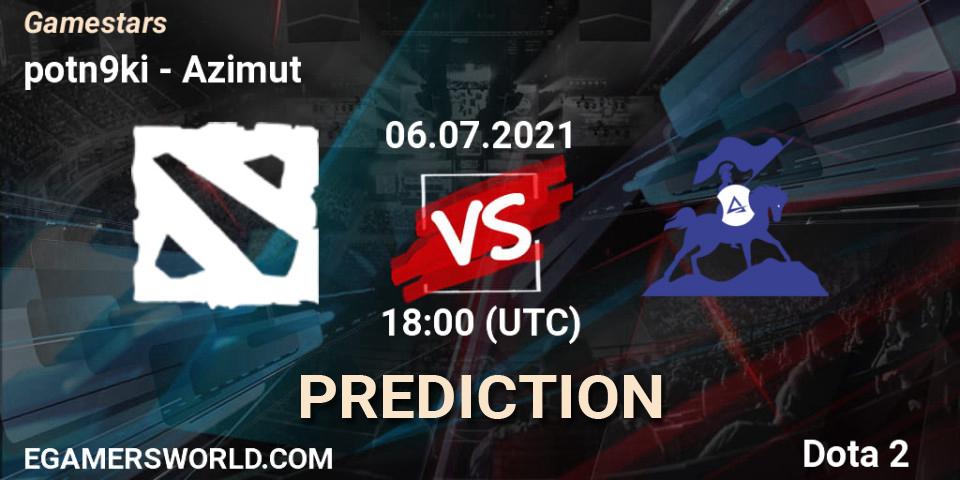 potn9ki vs Azimut: Match Prediction. 06.07.2021 at 18:15, Dota 2, Gamestars