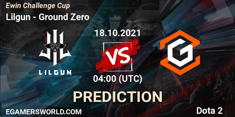 Lilgun vs Ground Zero: Match Prediction. 18.10.2021 at 06:12, Dota 2, Ewin Challenge Cup