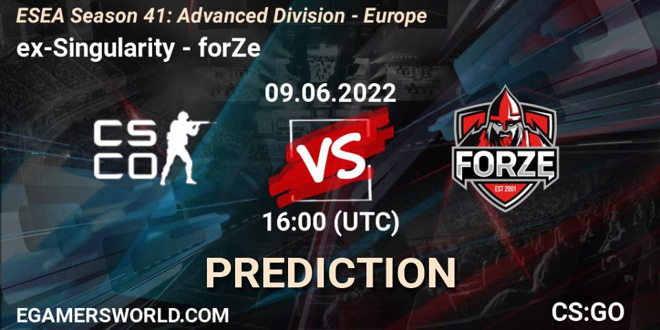 ex-Singularity vs forZe: Match Prediction. 09.06.22, CS2 (CS:GO), ESEA Season 41: Advanced Division - Europe