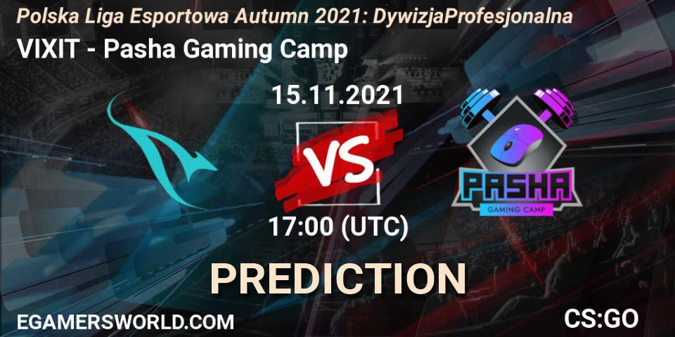 VIXIT vs Pasha Gaming Camp: Match Prediction. 15.11.2021 at 17:00, Counter-Strike (CS2), Polska Liga Esportowa Autumn 2021: Dywizja Profesjonalna