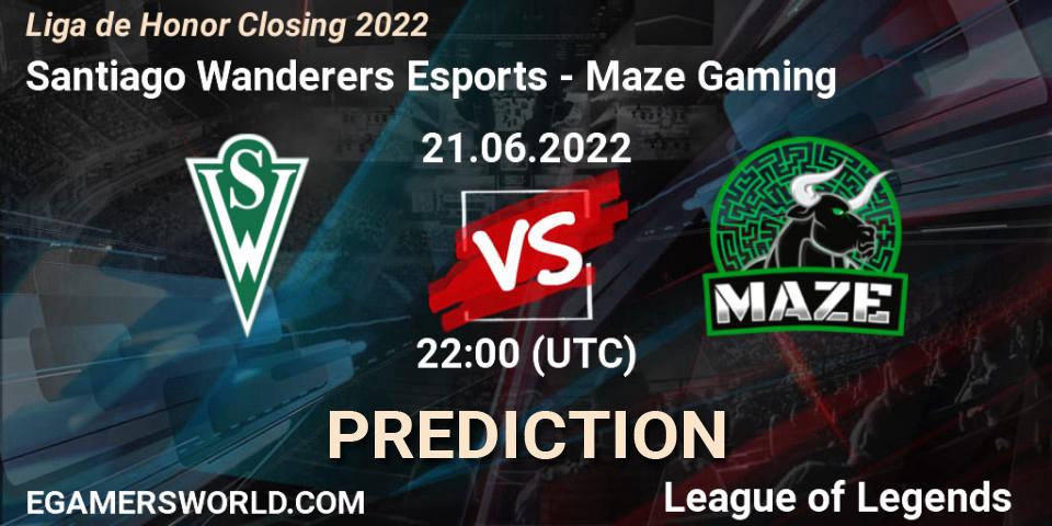 Santiago Wanderers Esports vs Maze Gaming: Match Prediction. 21.06.2022 at 22:00, LoL, Liga de Honor Closing 2022