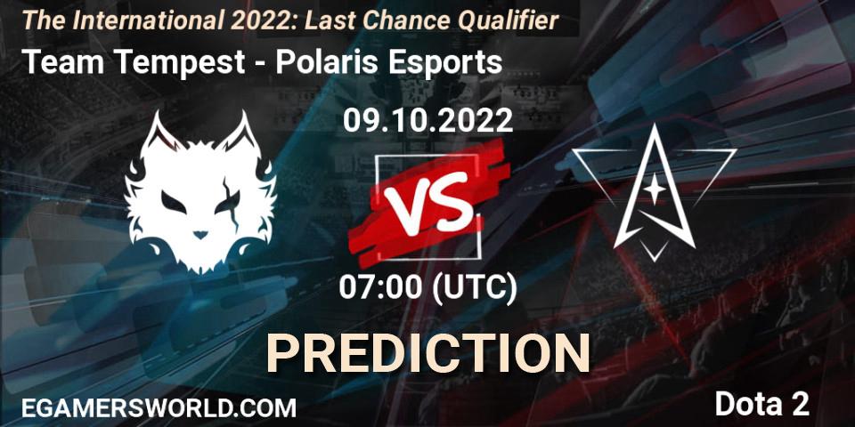 Team Tempest vs Polaris Esports: Match Prediction. 09.10.2022 at 07:25, Dota 2, The International 2022: Last Chance Qualifier