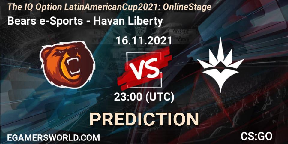 Bears e-Sports vs Havan Liberty: Match Prediction. 16.11.2021 at 23:00, Counter-Strike (CS2), The IQ Option Latin American Cup 2021: Online Stage