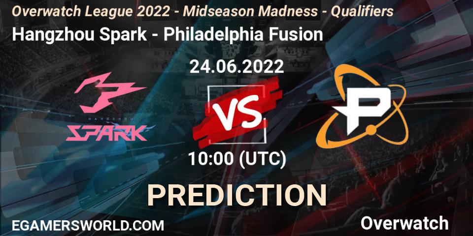 Hangzhou Spark vs Philadelphia Fusion: Match Prediction. 01.07.2022 at 10:00, Overwatch, Overwatch League 2022 - Midseason Madness - Qualifiers