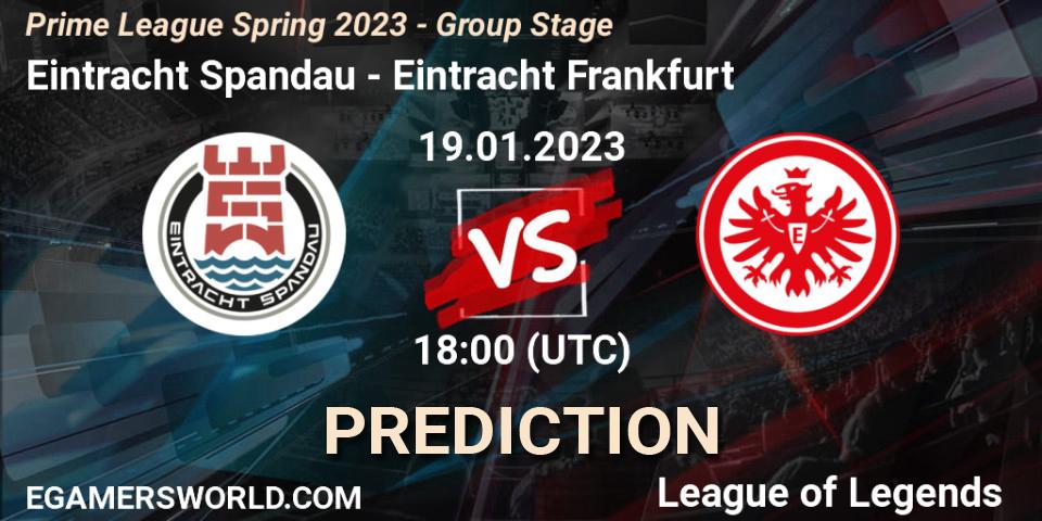 Eintracht Spandau vs Eintracht Frankfurt: Match Prediction. 19.01.2023 at 19:00, LoL, Prime League Spring 2023 - Group Stage