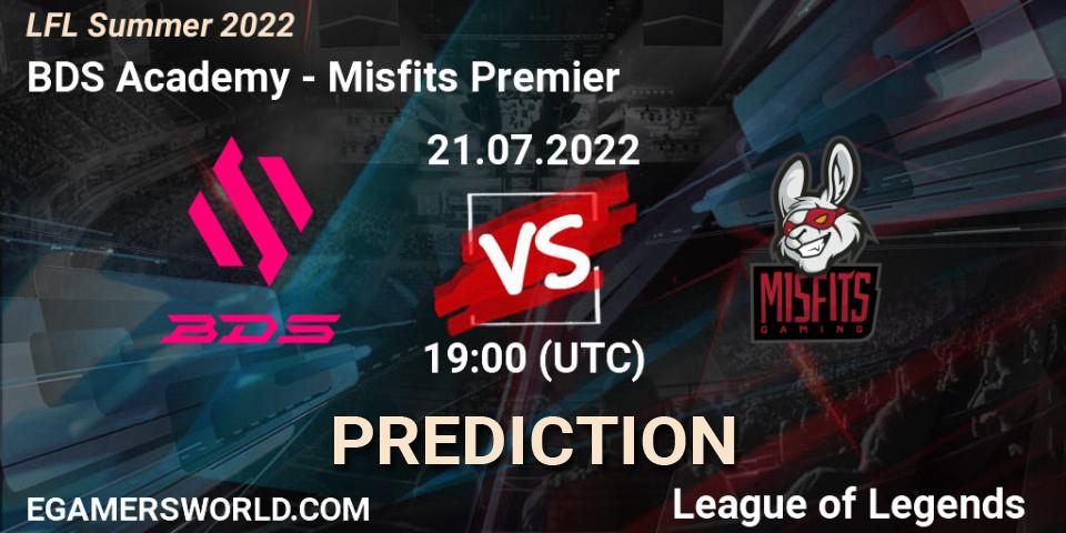 BDS Academy vs Misfits Premier: Match Prediction. 21.07.22, LoL, LFL Summer 2022
