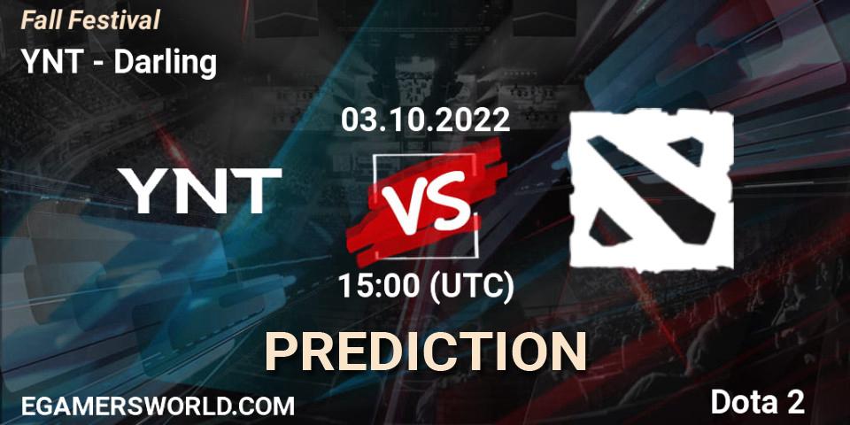 YNT vs Darling: Match Prediction. 03.10.2022 at 15:03, Dota 2, Fall Festival