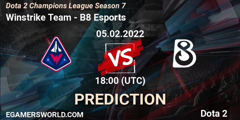 Winstrike Team vs B8 Esports: Match Prediction. 05.02.22, Dota 2, Dota 2 Champions League 2022 Season 7