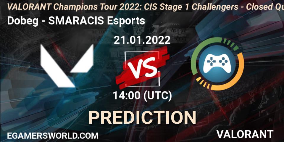 Dobeg vs SMARACIS Esports: Match Prediction. 21.01.2022 at 14:00, VALORANT, VCT 2022: CIS Stage 1 Challengers - Closed Qualifier 2