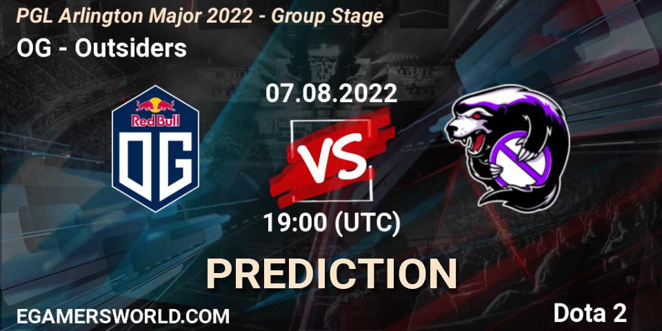 OG vs Outsiders: Match Prediction. 07.08.2022 at 19:44, Dota 2, PGL Arlington Major 2022 - Group Stage