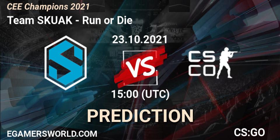 Team SKUAK vs Run or Die: Match Prediction. 23.10.2021 at 15:00, Counter-Strike (CS2), CEE Champions 2021