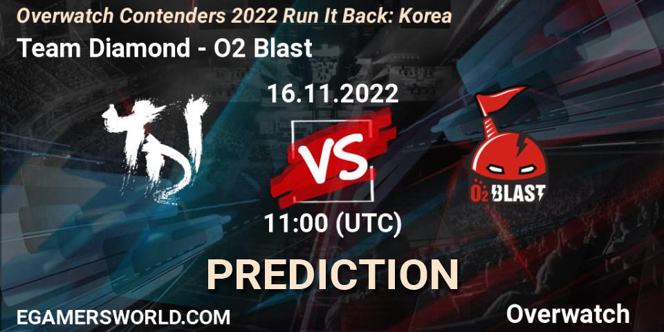 Team Diamond vs O2 Blast: Match Prediction. 16.11.2022 at 11:56, Overwatch, Overwatch Contenders 2022 Run It Back: Korea