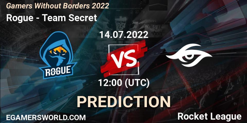 Rogue vs Team Secret: Match Prediction. 14.07.22, Rocket League, Gamers Without Borders 2022