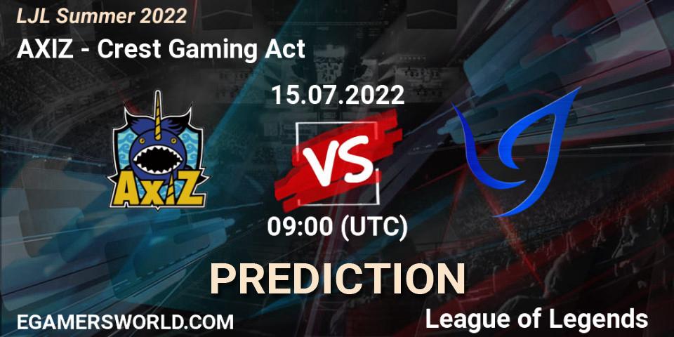 AXIZ vs Crest Gaming Act: Match Prediction. 15.07.22, LoL, LJL Summer 2022